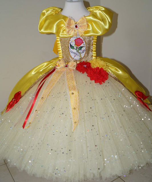 Disney Princess Belle Beauty and the Beast Enchanted Rose Tutu Dress