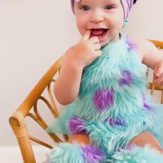 Sully inspired Baby Costume with Leg Warmers
