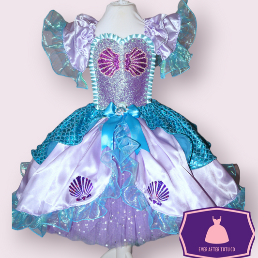 Disney Princess Ariel The Little Mermaid Inspired Shells Blue Tutu Dress