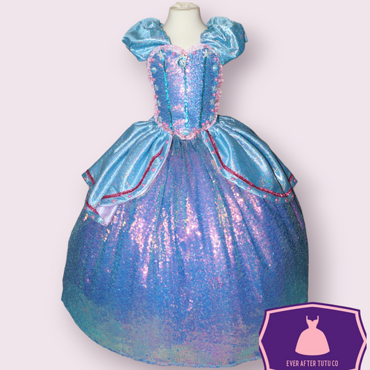 Deluxe Disney Princess Ariel The Little Mermaid Sequin Ballgown Tutu Dress