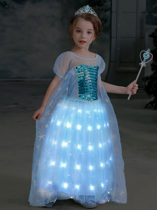 Light up  Princess Dress With Crown