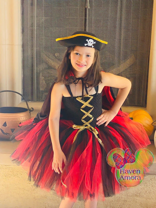 Pirates Kids Girls Costume Costume with Hat Pirates Tutu Dressed Up Black Toddler Girls