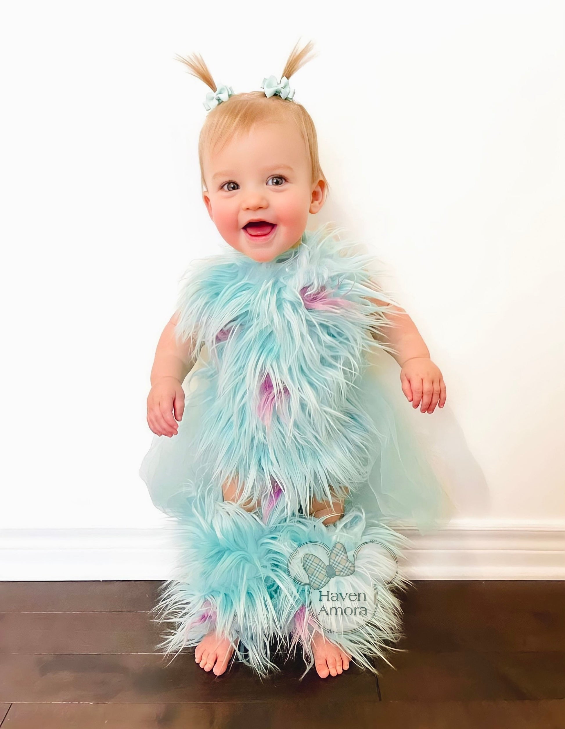 Monsters Inc Sully inspired Baby Costume with Leg Warmers