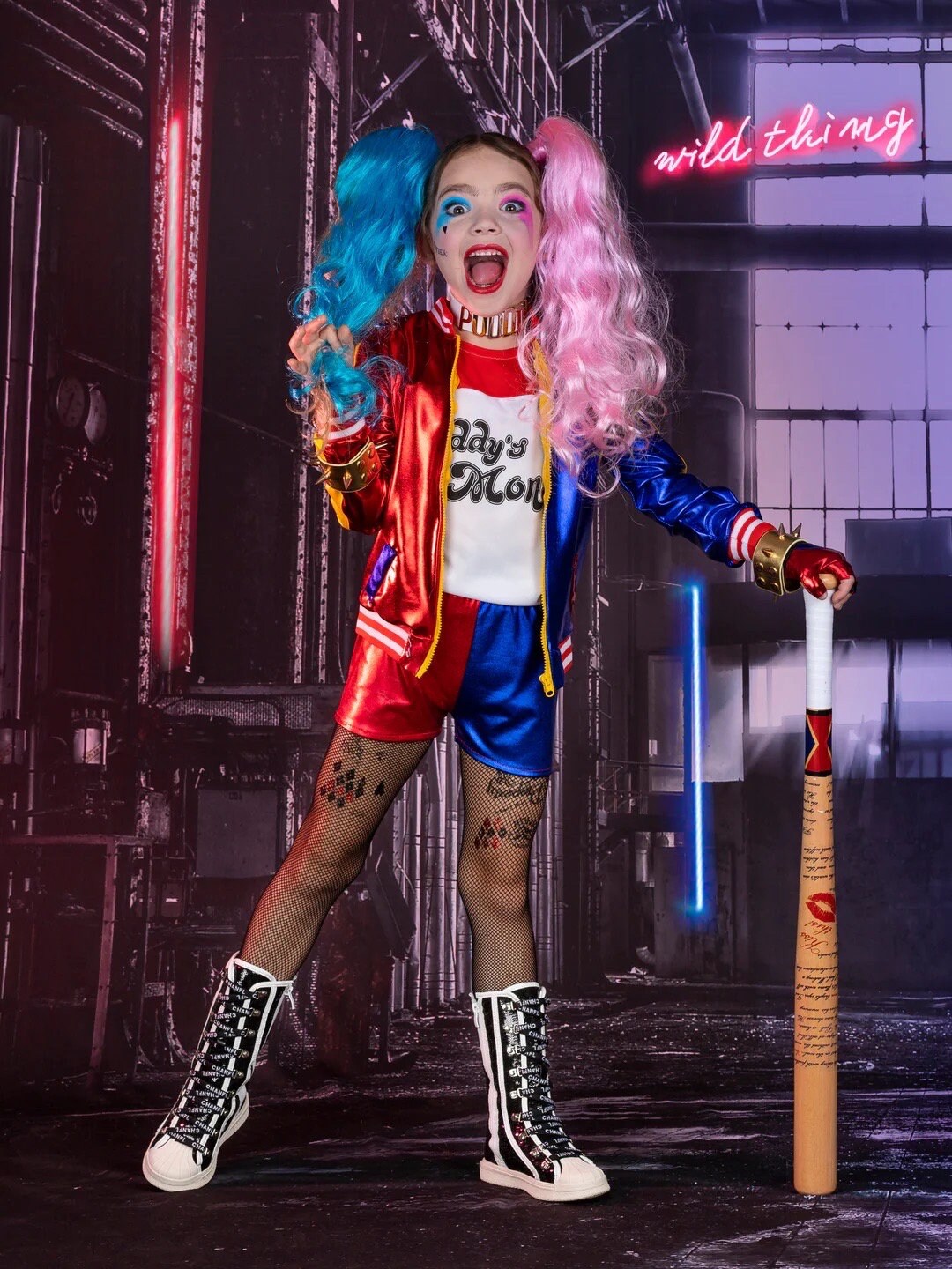 Girls Harley Quinn Inspired Costume Set