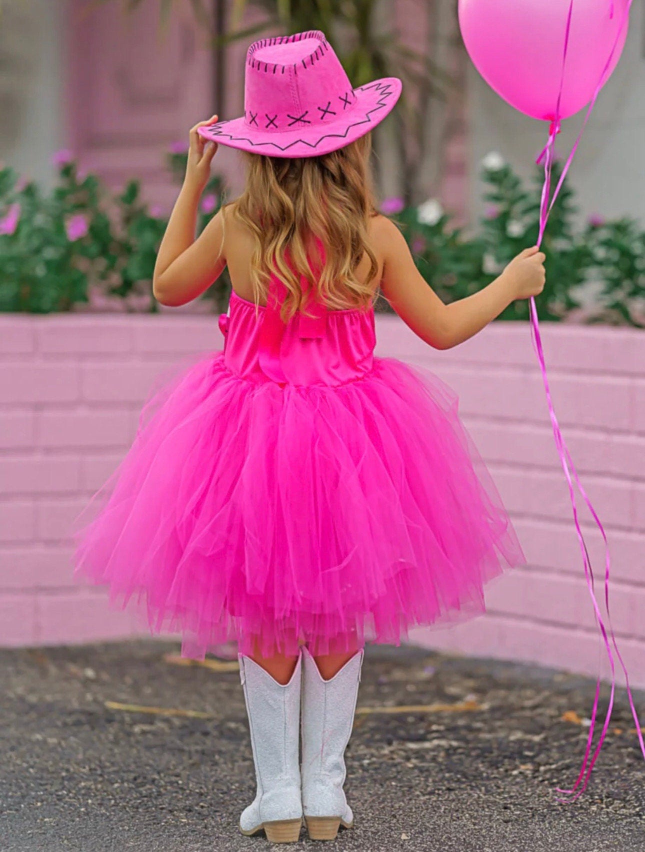 Girls Pink-Credible Cowboy Barb Inspired Tutu Costume Set