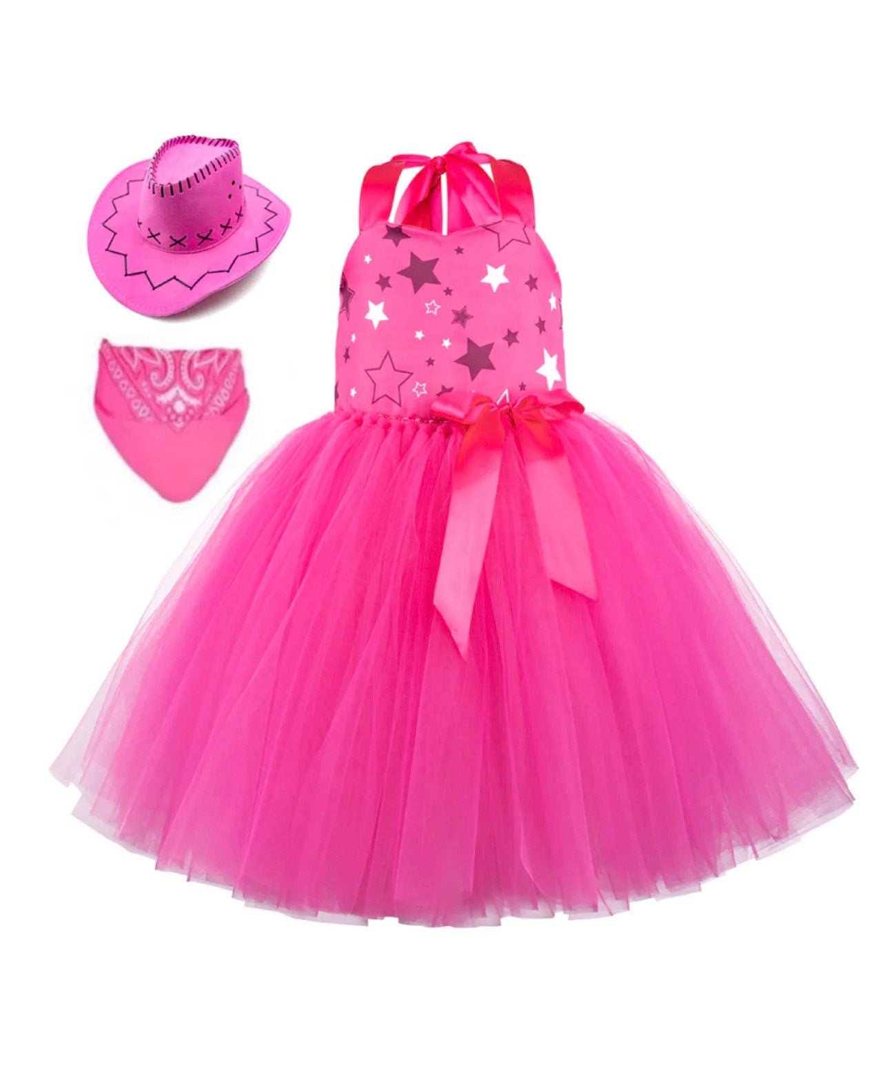 Girls Pink-Credible Cowboy Barb Inspired Tutu Costume Set